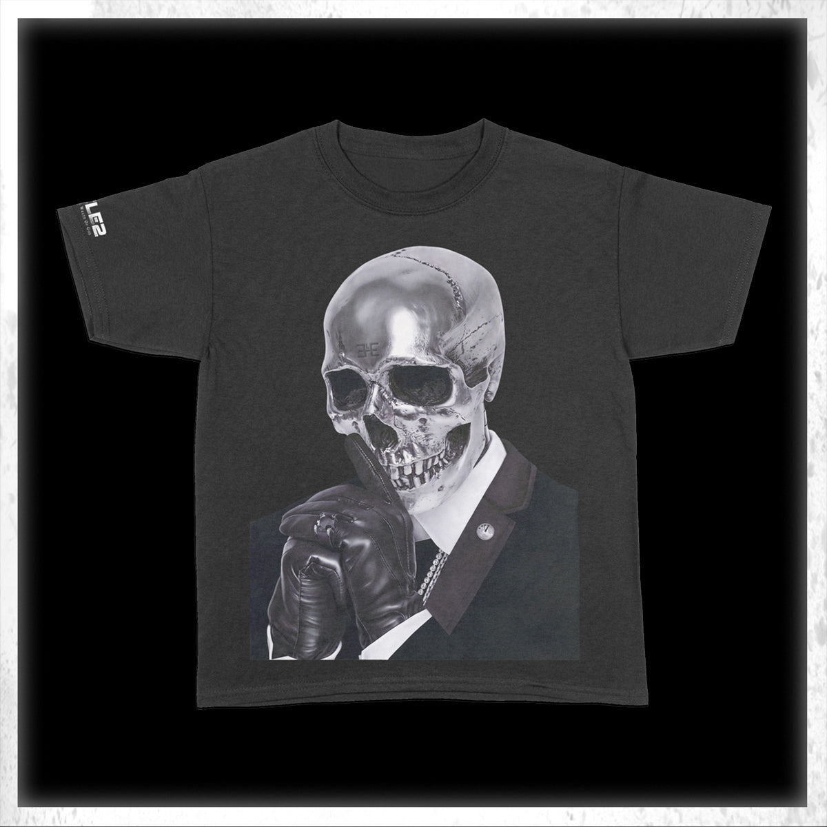 Silver Skull - Black T-Shirt